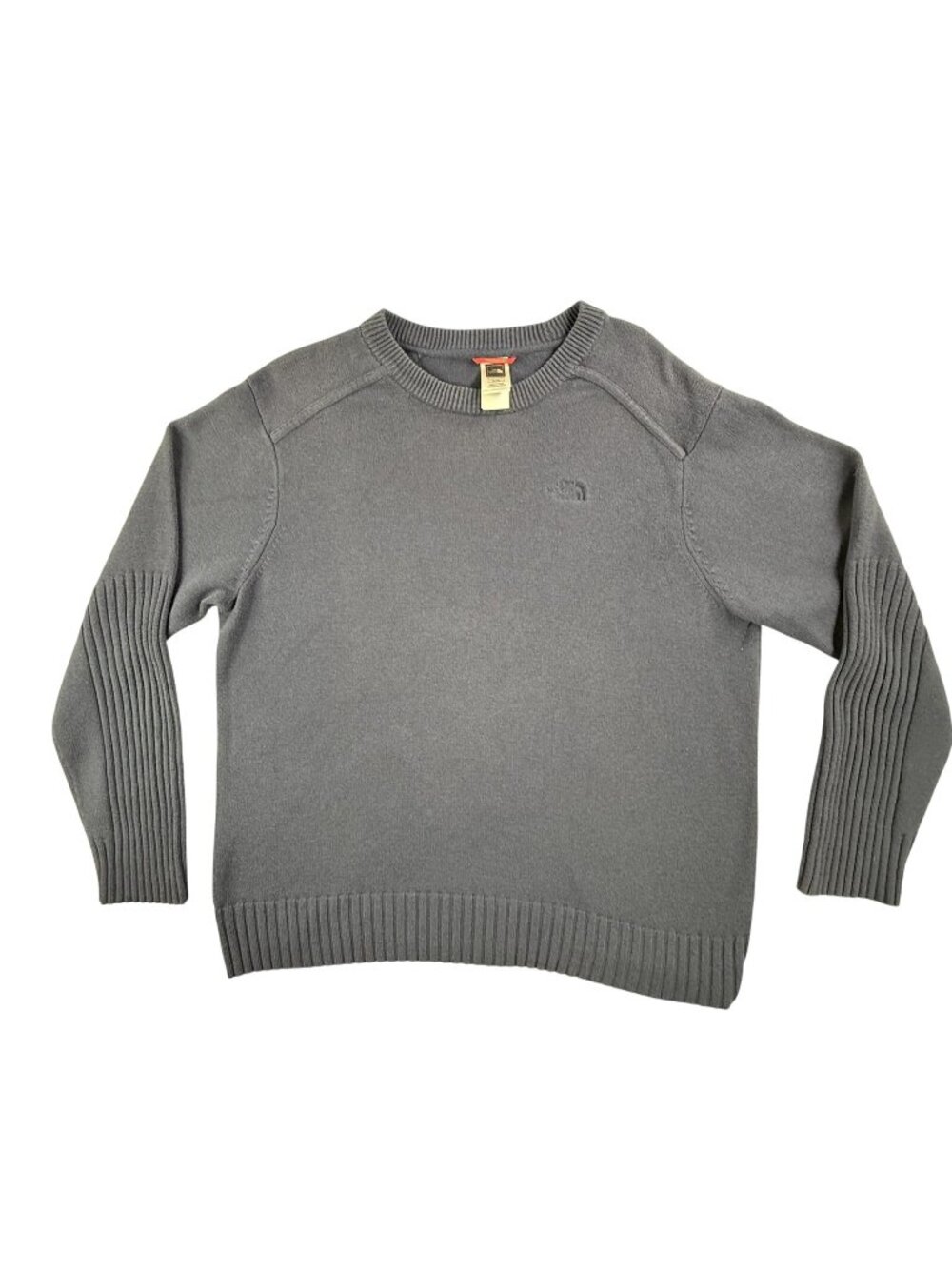 The North Face Sweater Men XL Blue Crewneck Cotton Wool Nylon Knit Pullover Logo